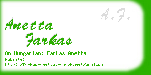 anetta farkas business card